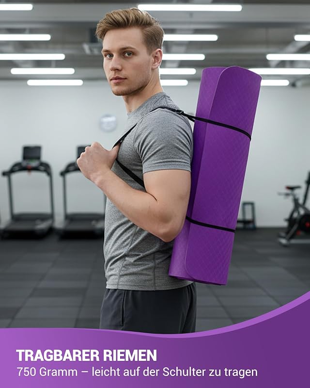 Yoga Matte Yogamatte Rutschfest TPE 183x61x0,6cm — Foto 7 von 7