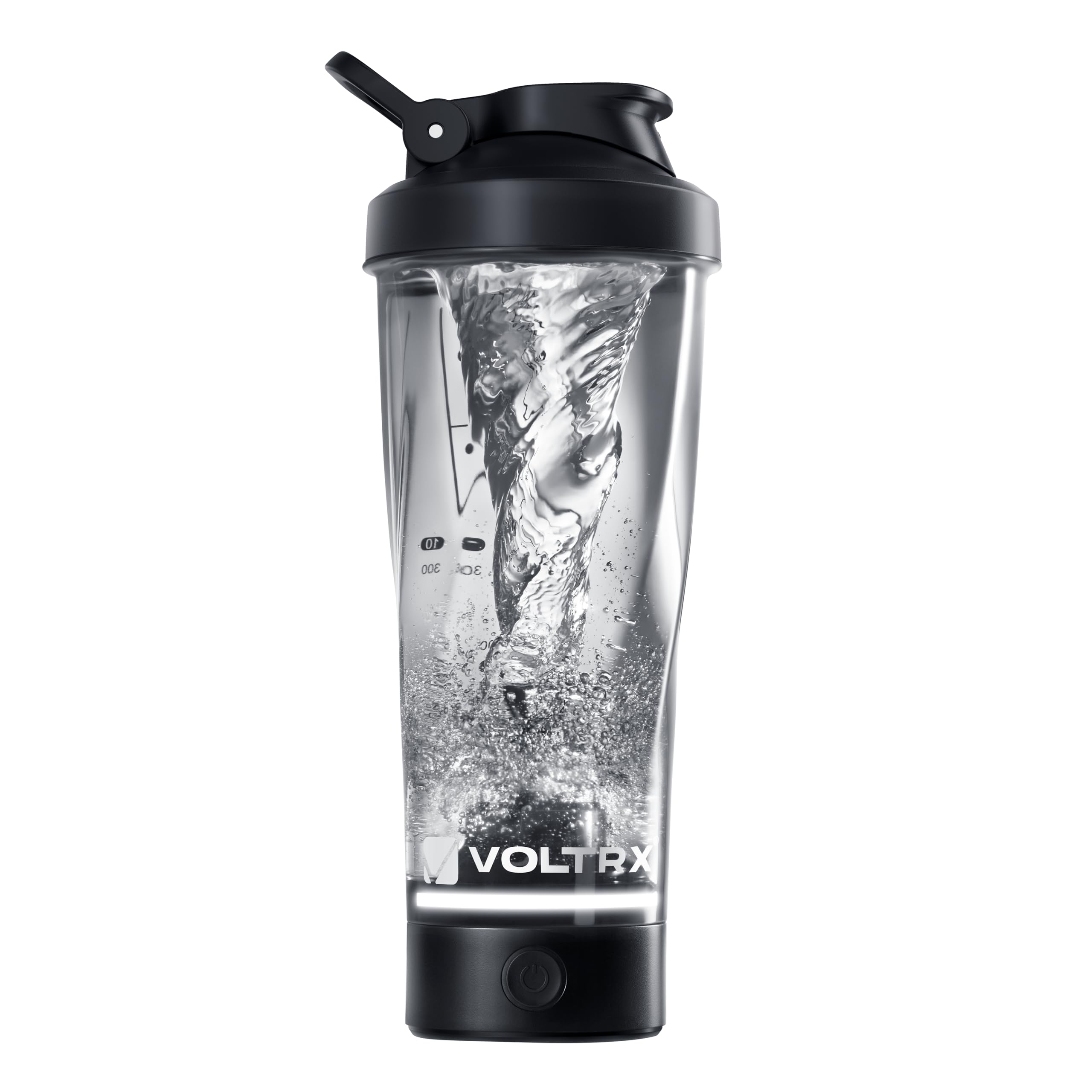 VOLTRX VortexBoost Electric Shaker Bottle, USB C Rechargeable Protein Shake Mixer, Shaker Cups for Protein Shakes and Meal Replacement Shakes, BPA-Free, Made with Tritan, Black