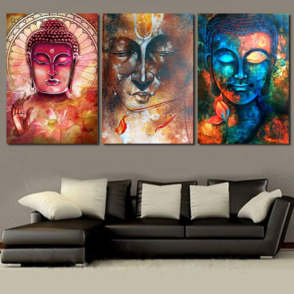 Gbwzz Hd Impreso Colorido Zen Buddha Arte De La Pared 3 Piezas