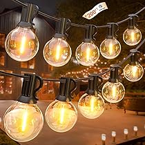 Amazon.com: GLUROO 200FT(100FT*2PC) Outdoor String Lights