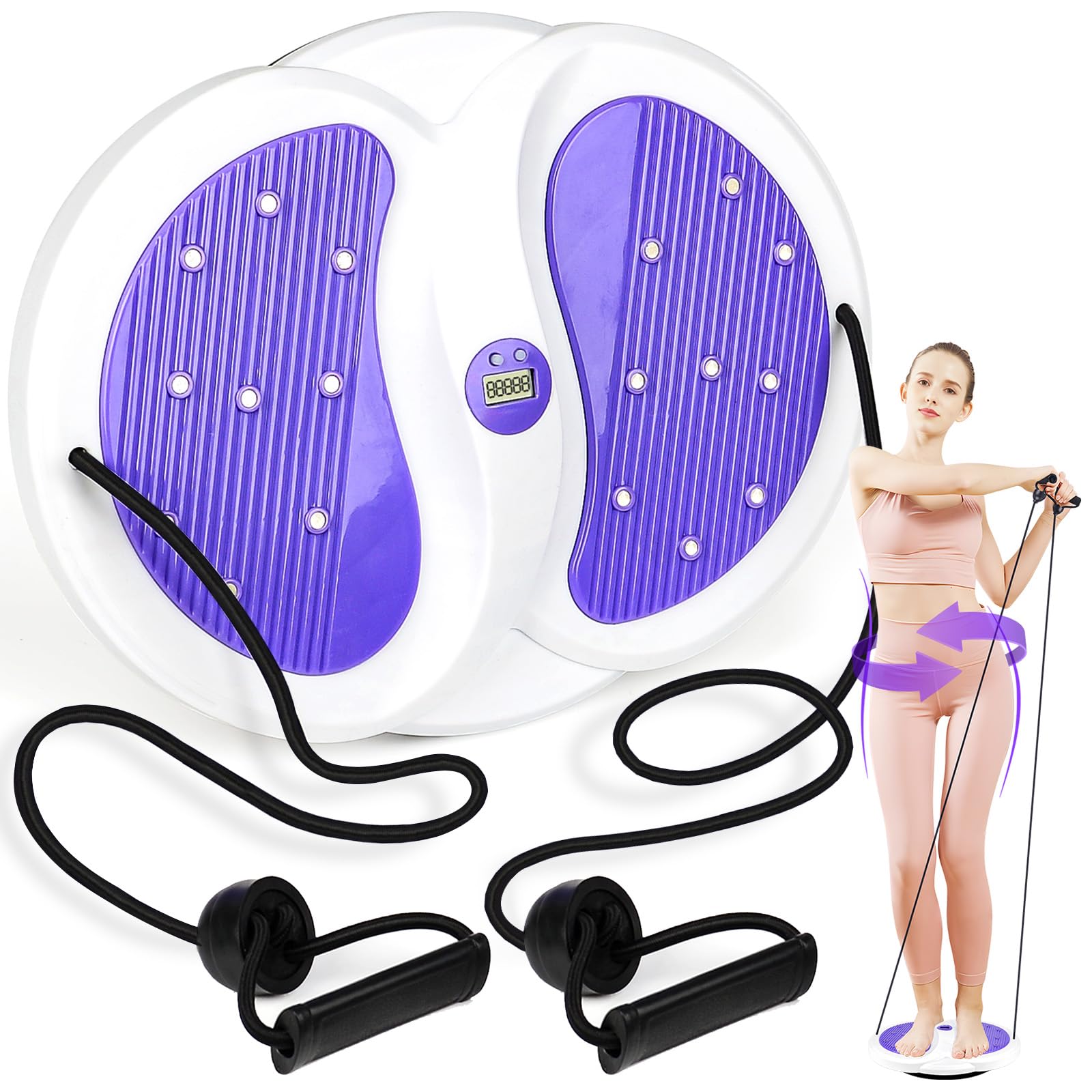 Waist Sculptor Machine Twister, Waist Twisting Disc with Counter, Waist Whisper Twist Disc Balance Board with Drawstring, Twister Exercise for Waist, Home Fitness Gym Equipment for Exercise