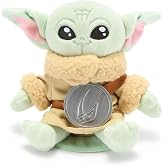 Disney Store Official Grogu Magnetic Shoulder Plush Stuffed Animal - Adorable Baby Yoda Includes Magnetic Pad &amp; Soft, Fuzzy Fabrics - Perfect Plush Toys &ndash; Star Wars: The Mandalorian - Mini 5''
