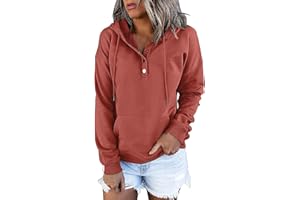 INESVER Womens Casual Hoodie Fall Fashion Pullover Tops Loose Drawstring Hooded Sweatshirts Comfy Pullover Tops with Pocket