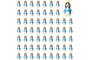 ARCHCRTC 100 Pcs Little Virgin Mary Figurines Miniature Virgin Mary Doll to Hide and Seek Classic Religious Gifts for Sunday Easter Eggs Stuffers Baptism Gift (100,Blue)