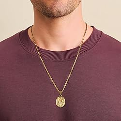 KRKC&CO Coin Necklace Pendant, Gold Medallion