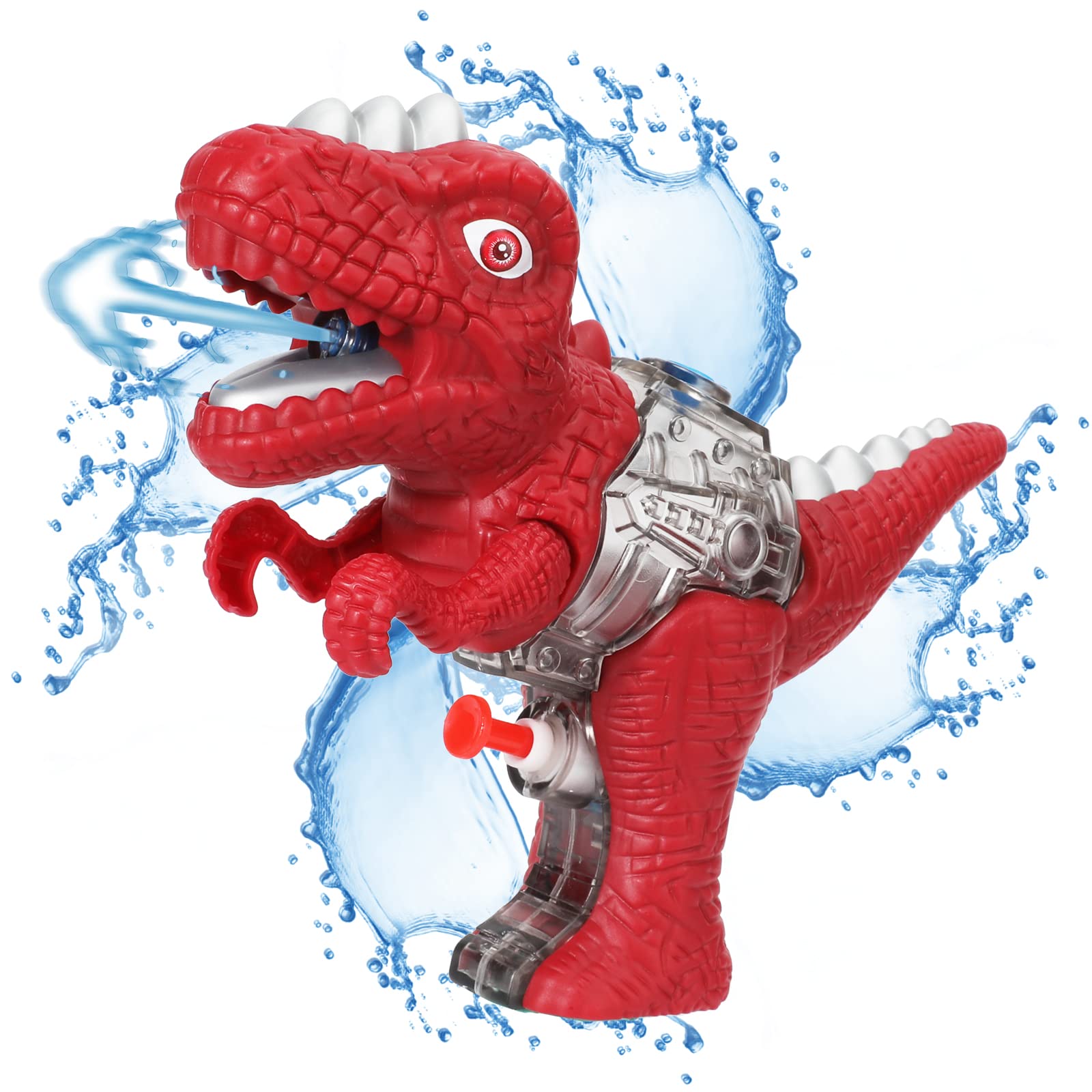 Water Gun for Kids, Dinosaur Water Pistol Squirt Gun Water Blaster Water Soaker Blaster Small Pistol Outdoor Beach Garden Pool Bath Party Water Fighting Children Girls Boys Toys, Red
