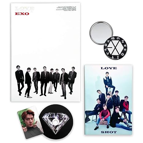 EXO 5th Repackage Album - LOVE SHOT [ SHOT ver. ] CD + Booklet + Photocard + FOLDED POSTER + FREE GIFT / K-pop Sealed