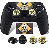 PlayRealm Silicone Skin Cover Sticker x 1 & Extender Grips x 2 for PS5 Controller Remember Me