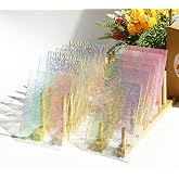 Lanyani 12 Sheets Iridescent Clear Textured Stained Glass Sheets for Crafts, 4x6 inch Cathedral Art Glass Packs for Mosaic Work