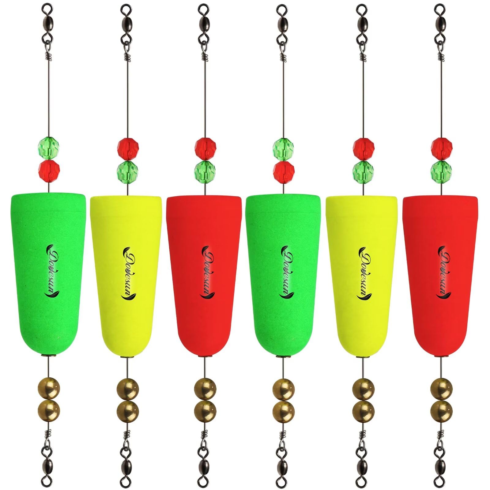 Dovesun Fishing Bobbers Popping Cork Weighted Fishing Floats Fishing Corks Popping Corks for Saltwater Freshwater A-Popper-Buoyancy 30g 6pcs