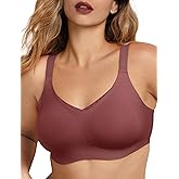 COMFELIE Women No Underwire Bra Comfy Seamless Bras Full Coverage Mesh Bralette with Adjustable Contrast Color Strap S-4XL