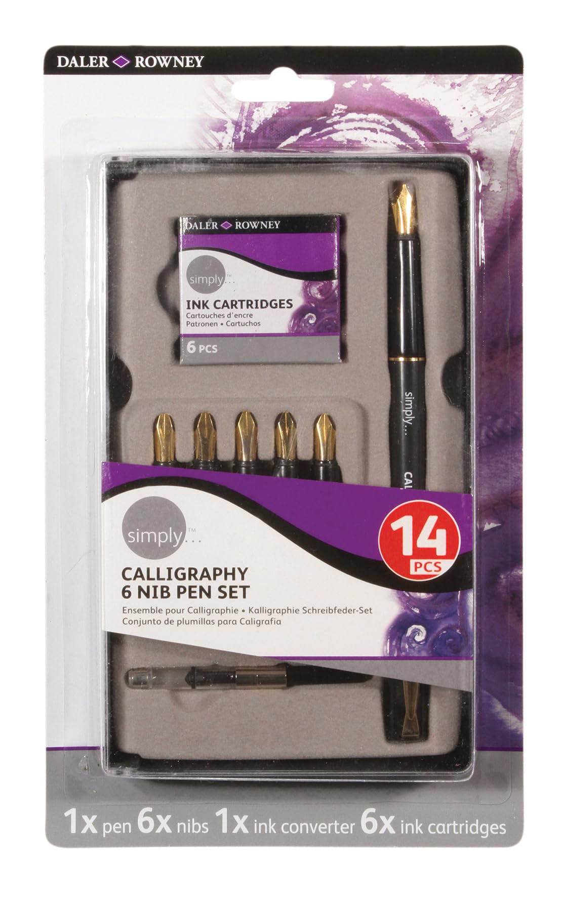 Daler-Rowney Simply 13pc Calligraphy & Nib Pen Set, Lettering Set, Ideal for Entry-Level Artists & Hobbyists