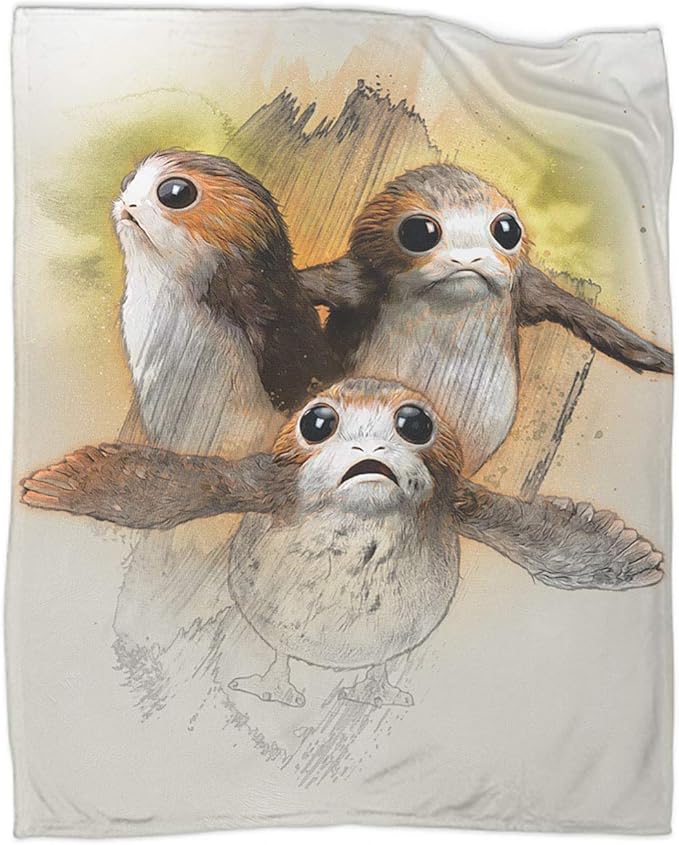 Amazon.com: Coobal Star Wars Porgs Fleece Blanket Throw Size, Star Wars
