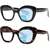 JM Cat-Eye Reading Glasses for Women, Blue Light Blocking Computer Readers with Spring Hinge