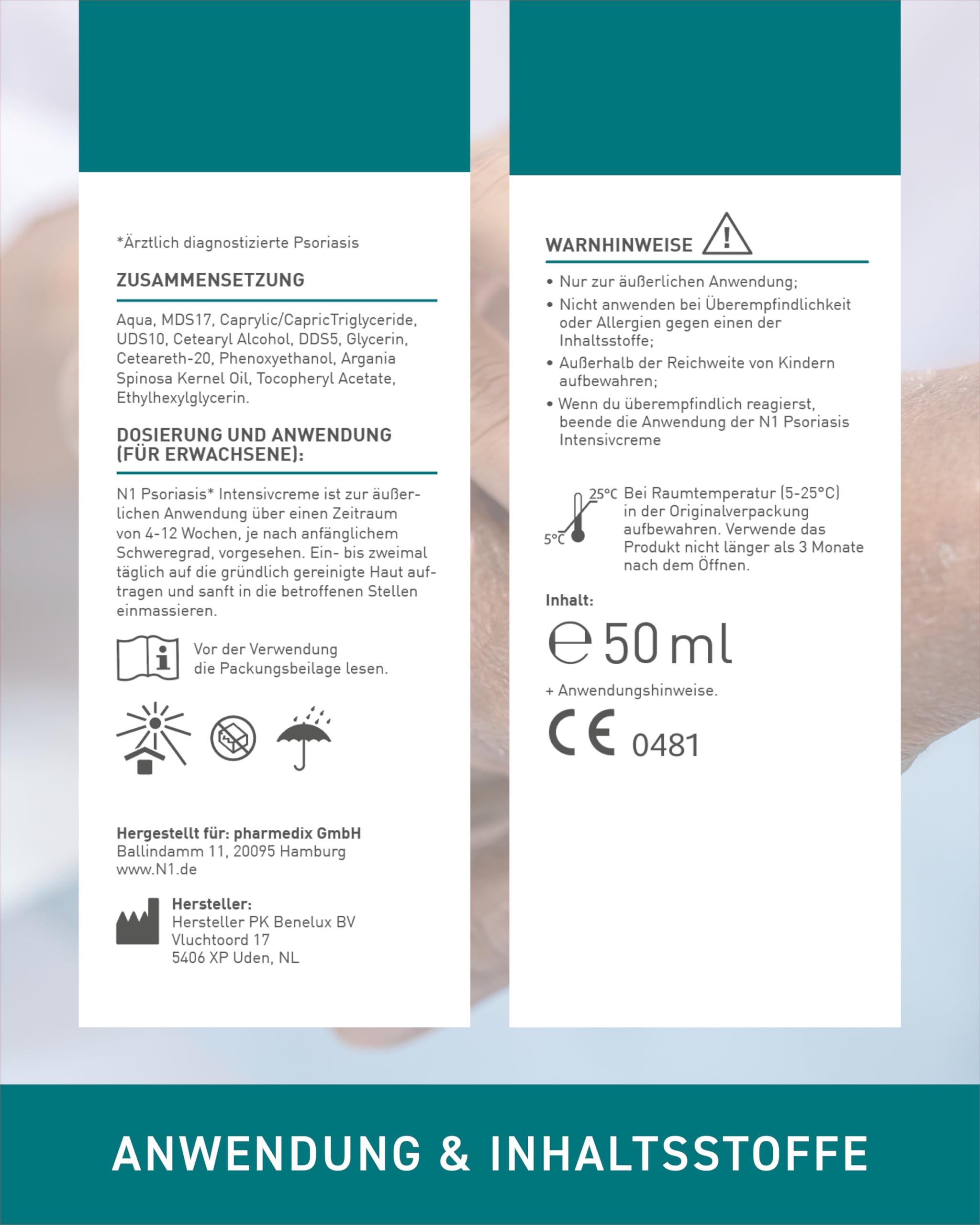 N1 Psoriasis Intensivcreme 50 ml - Schnelle Hilfe gegen starken Juckreiz - Effektiv gegen Schuppenflechte, Neurodermitis & Ekzeme - Beruhigt und lindert rote, schuppige, entzündete & trockene Haut 7