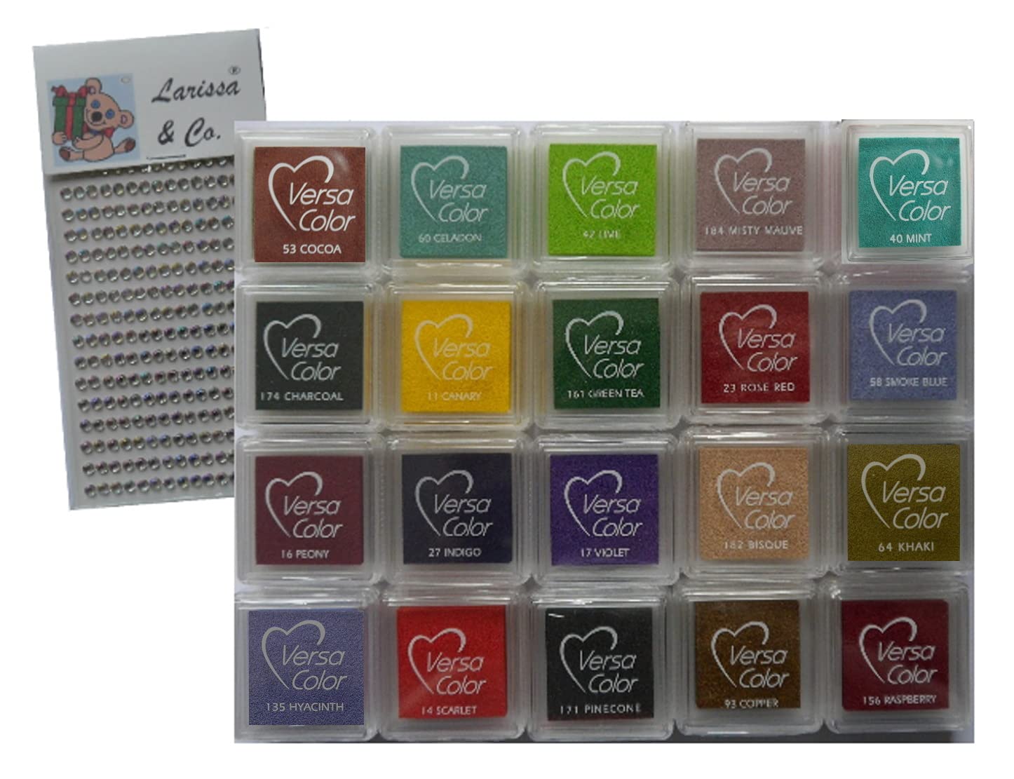 Versacolor Small Ink Pads Bargain Offer Set of 20 Plus Larissa Gems Option Two