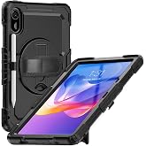 Gylint Case for Xiaomi Redmi Pad 2 11 Inch 2025, with Screen Protector, Hand Strap, Shoulder Strap, 360&deg; Rotating Stand for Xiaomi Redmi Pad 2 11'' Black