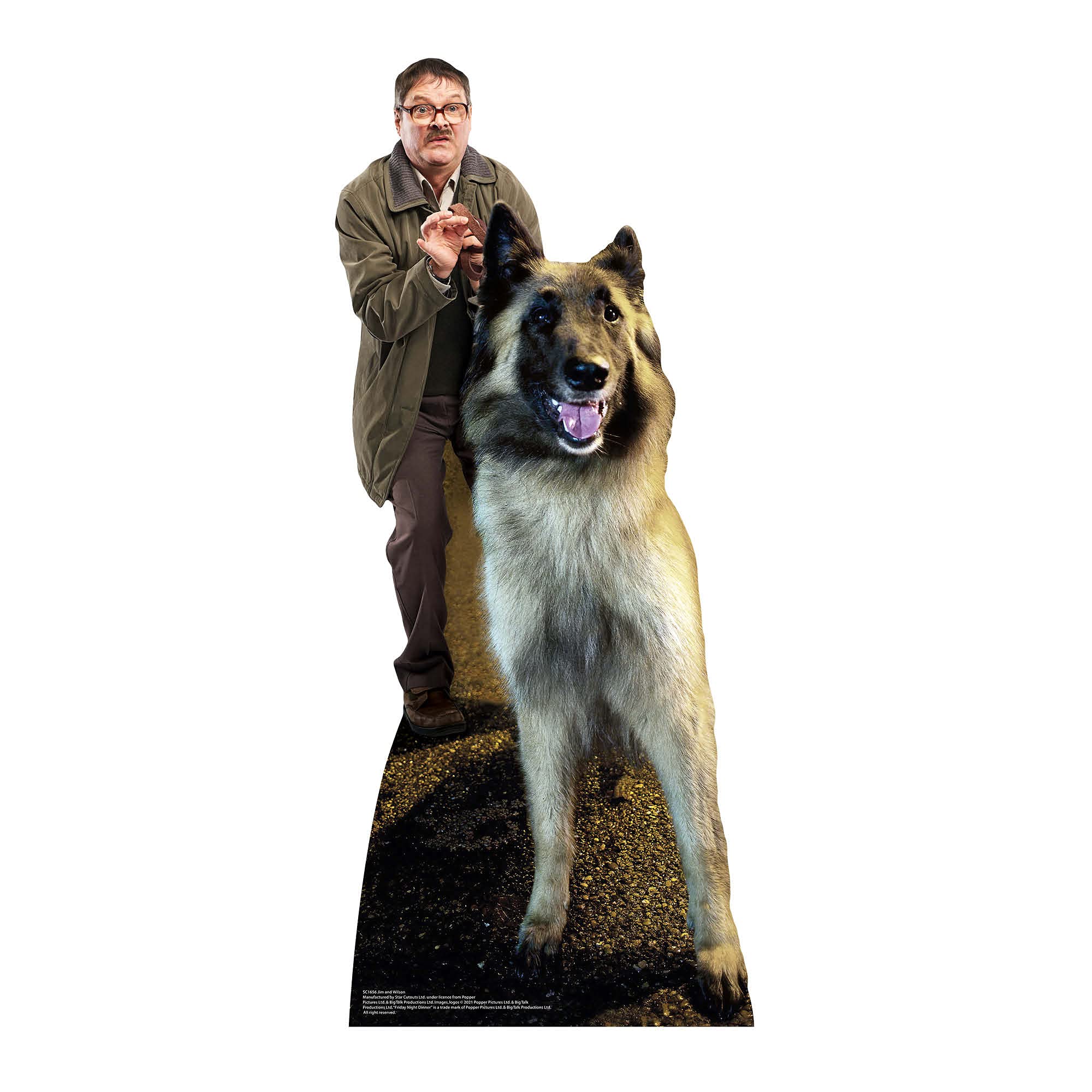 Star Cutouts SC1656 Jim & Wilson the Dog Friday Night Dinner Cardboard Cutout – Iconic Neighbour Display for Fans, Events & Comedy Décor