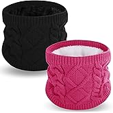 Wandx Kids Neck Warmer Winter Knitted Neck Gaiters for Boys Girls Child Warm Fleece Lined Face Cover for Cold Weather