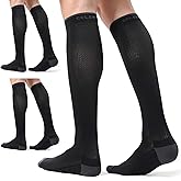 CS CELERSPORT 3 Pairs Compression Socks for Men and Women 20-30 mmHg Running Support Socks