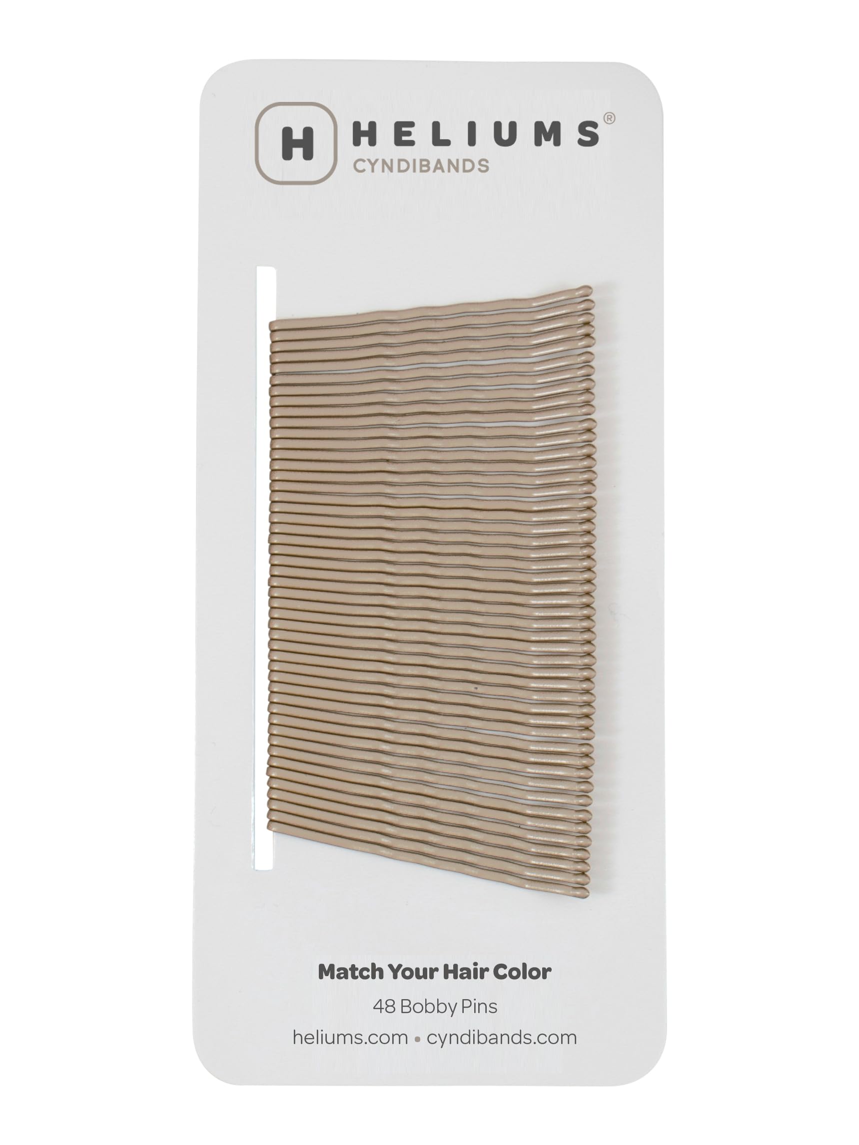 Heliums Kirby Pins - Dark Blonde - 48 Count, 5cm Wavy Hair Grips, Color Matched for Medium to Dark Blonde Hair