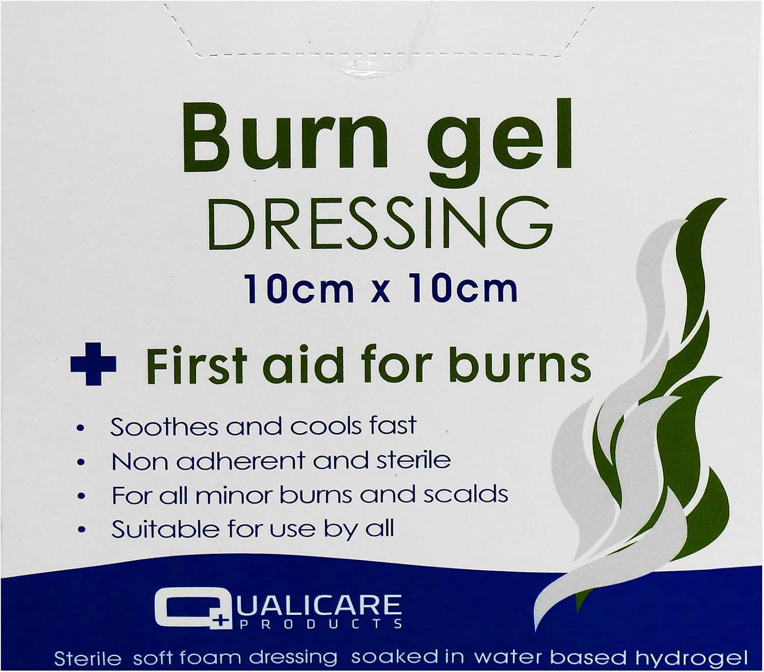 10 x Qualicare Wound Burns Scalds Medium Size 10cm x 10cm First Aid Dressings, 10cm x 10cm (Medium) - Pack of 10 - Image 3