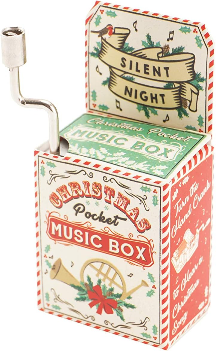 CGB Giftware Christmas Music Box 'Silent Night', Multicolor, H:7.5cm x W:3.5cm x D:2cm