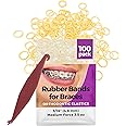 Orthodontic Elastic Rubber Bands - 3/16 Inch, Small, 100 Pack, (3.5 Ounce) for Braces, Dreadlocks, Hair Braids, Fix Tooth Gap, Includes Free Elastic Placer - Natural - Medium