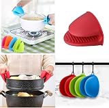 PAIDASHU Oven Glove Thicken Silicone Pot Holder Red 2 Pack view 6