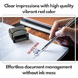 Self Inking Rubber Stamp, Refillable Red Ink