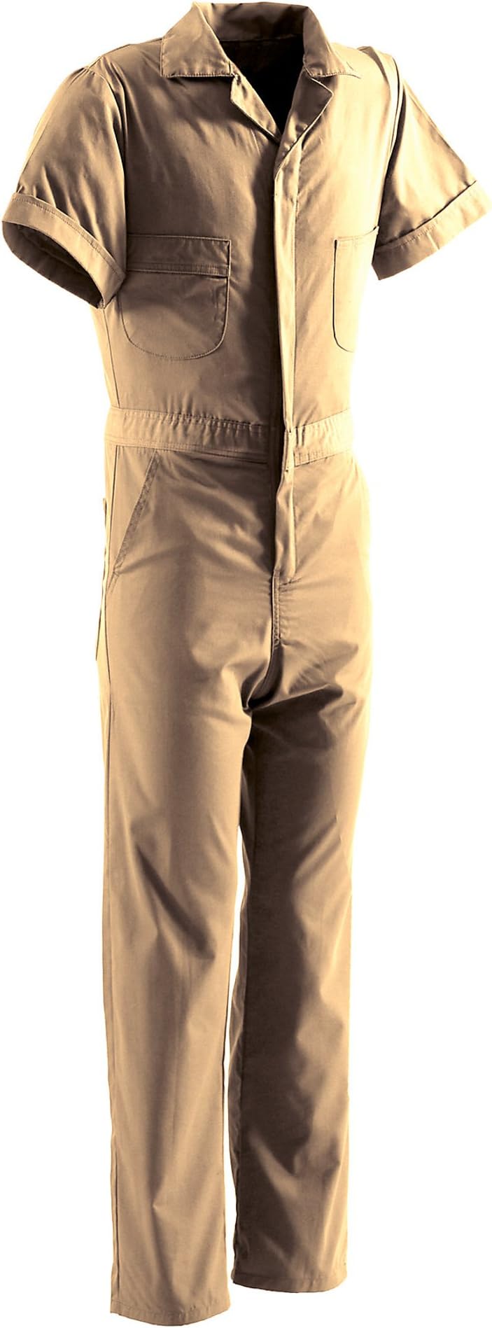 Apparel P700 Men's Poplin Short Sleeve Coverall Tan