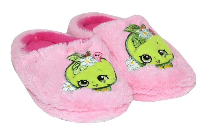 Shopkins Girls Embroidered Plush Clog Slippers