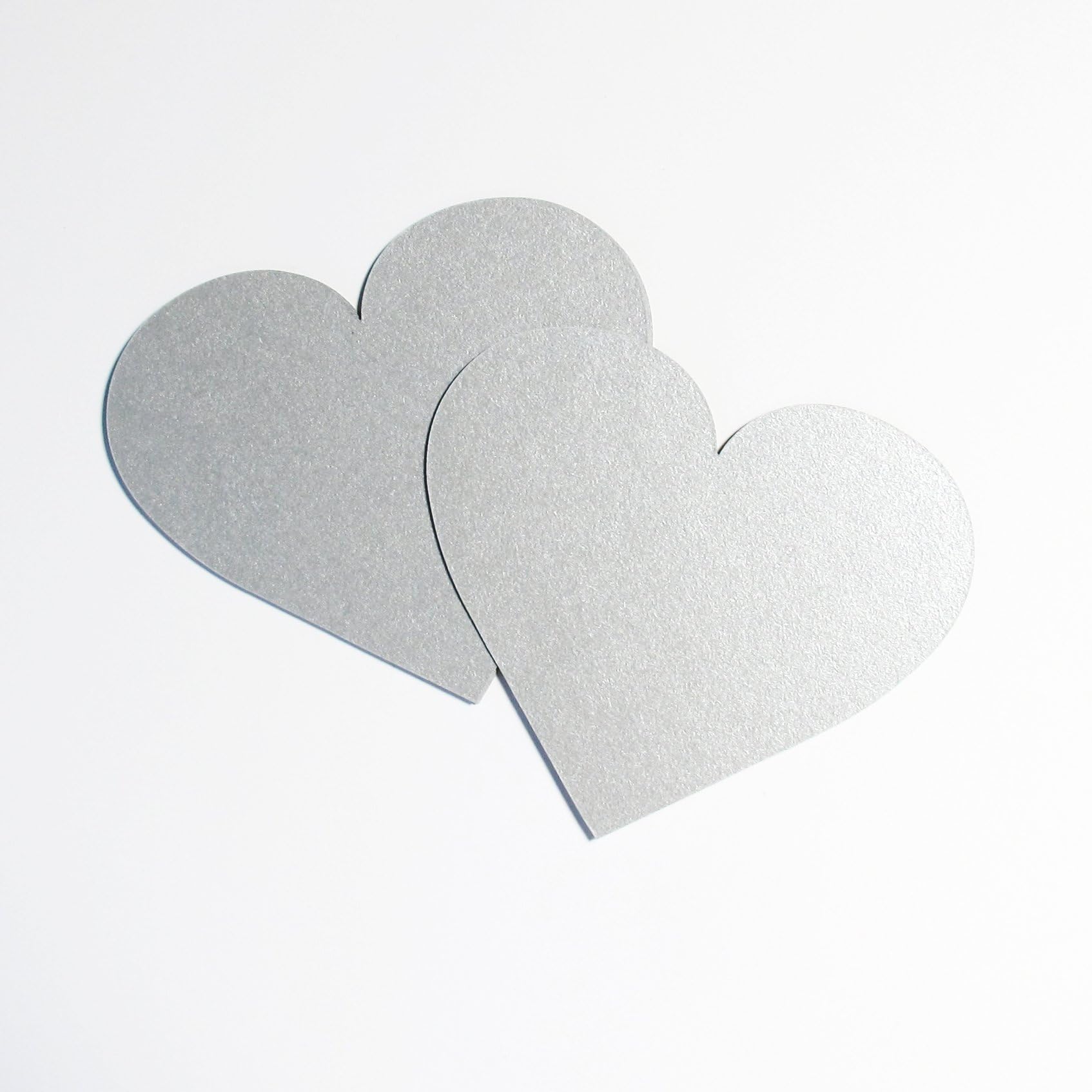Silver Metallic Cardstock Paper Hearts Pack of 25