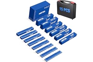 Neitra Setup Blocks Woodworking - 15 PCS Aluminum Height Gauge Blocks Set for Router and Table Saw Accessories Woodworking Set Up, Precision Setup Bars Include Laser Engraved Size Markings
