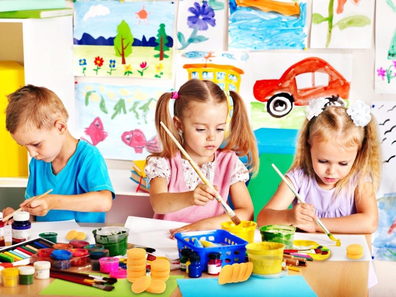 LIGONG 25 Pieces Paint Density Sponges Synthetic Artist Sponges Watercolor Sponges for Graffiti Painting, Art Crafts, Pottery