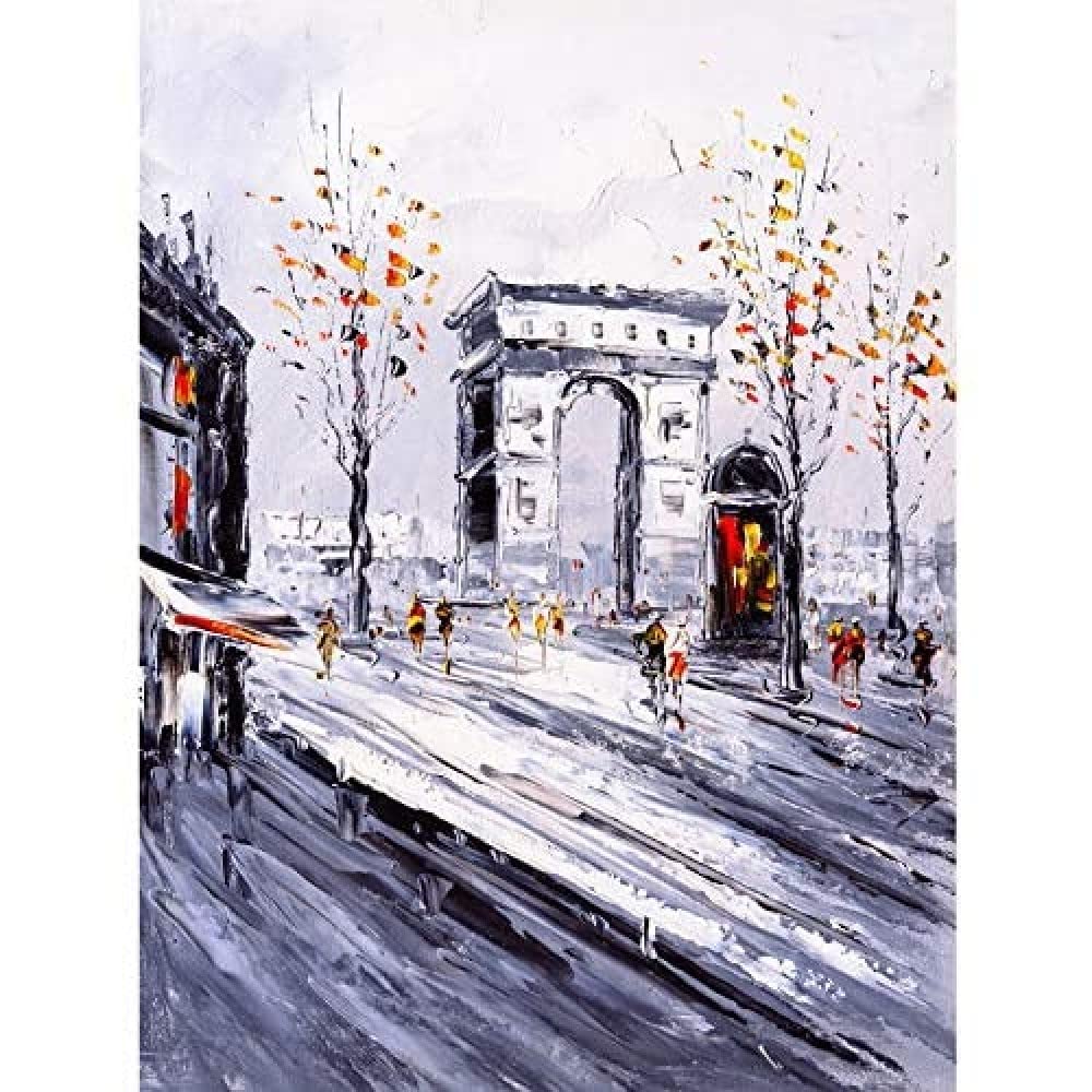 Wee Blue Coo Parisian Cityscape Painting Art Print Canvas Premium Wall Decor Poster