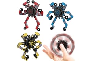 YIZER 3Pcs Fidget Spinners, DIY Robot Fingertip Toys, Stress Relief Chain Toys for Kids and Adults