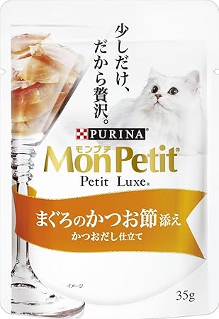 Amazon モンプチ プチリュクス パウチ 成猫用 まぐろのかつお節添え 35g 48袋入り ケース販売 キャットフード モンプチ ウェット 通販