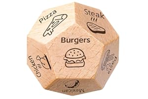 INFANOTE Graduation Gifts 2025 Food Decision Dice Romantic for Him Her Couples Date Night Games Wooden Dinner Decider Dice for Birthday Valentine's Day Anniversary Boyfriend Girlfriend Men Women Wife Husband