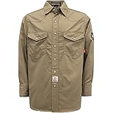 BOCOMAL FR Shirts Flame Resistant 100% C NFPA2112 7.5oz Men's Fire Retardant Welding Shirt