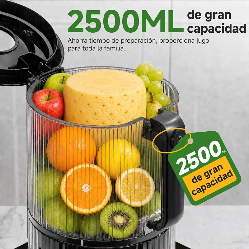 Extrator de sumo prensado a frio 600W, espremedor com boca 155 mm