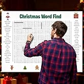 Christmas Giant Word Search Poster – With Erasable Marker Pen, Giant Holiday Word Search Wall Poster for Thanksgiving and Christmas, 36" X 24" Wall Game for Family Holiday Party Activity (Christmas)