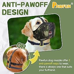 Pawfun Dog Muzzle, Soft Mesh No Barking Pet Muzzles