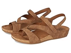 EuroSoft Women's Gianetta Flat Sandal, Brown Suede, 8