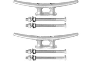 VEITHI 6/8/10/12/14 inch Dock Cleats With Bolts,Hot Dipped Galvanized Cast Iron Boat Cleats,Rope Cleat Boat Dock Cleats for Boat Docks,Decks,Piers for Tying up Boats,Marine Decor(1,2,4,5,6,8,10,12 Pack)