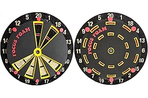 Focus Foam Steel Tip Dartboard Trainer Essentials 2 Pack (Non Magnetic) (Black/Red/Yellow)
