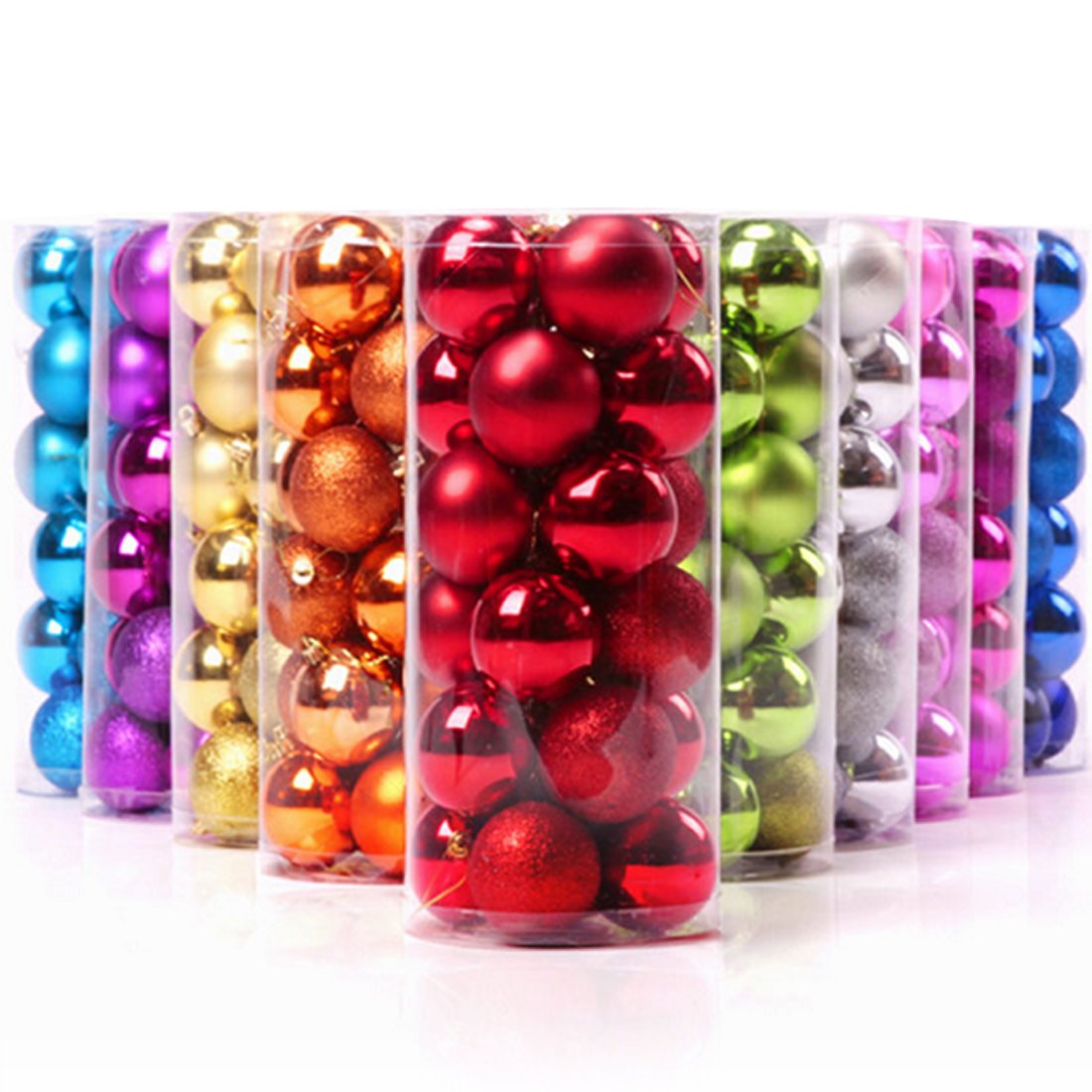 Keysui 24pcs Christmas Tree Balls Baubles Ornament Pendant for Xmas Festival Party Garden Decorations,4cm,Purple