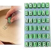 GEDEUBAN Letter Stamps for Clay, DIY Uppercase Alphabet & Numbers Stamps for Pottery Concrete Cookie