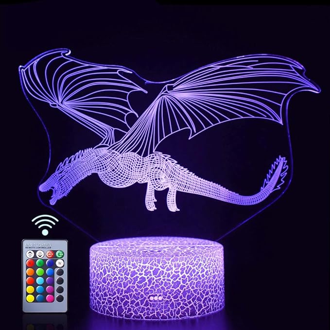 Dragon Nightlight With Remote Touch Control 16 Colors 4 Flashing Modes And Brightness Adjusted Usb Batteries Powered Satisfying Present For Children Dragon 2 Amazon Com