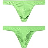 JINSHI Men's Thong Underwear Sexy Ice Silk Glossy G String Male Athletic Thongs T Back For Men Bikini Briefs